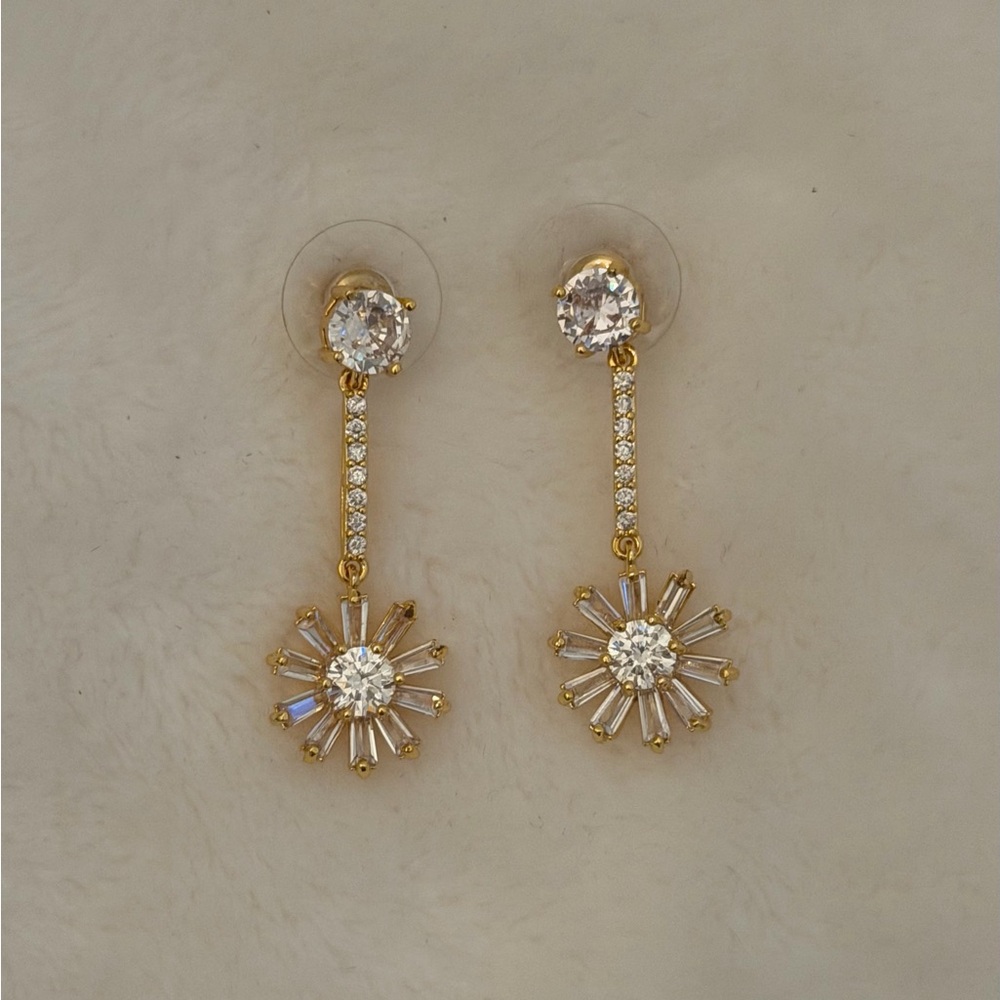 Elegant Gold and Silver Drop Earrings